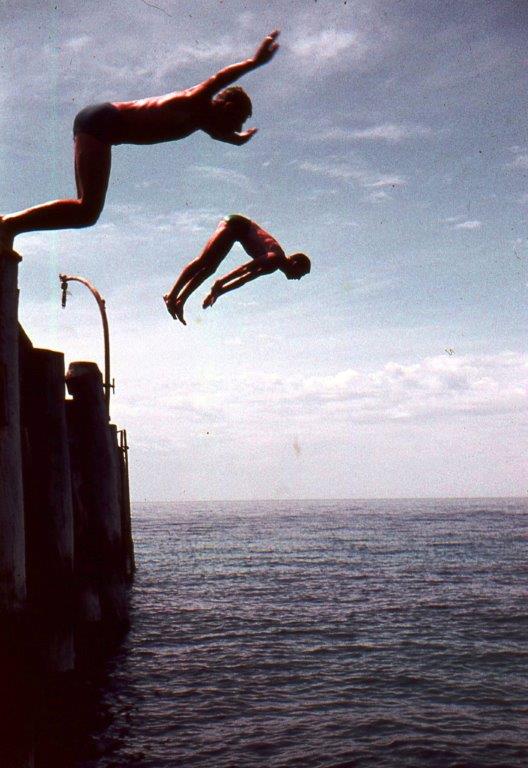 Jetty Jumping at Second Valley in the 1960s.